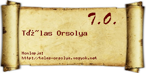 Tálas Orsolya névjegykártya