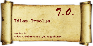 Tálas Orsolya névjegykártya